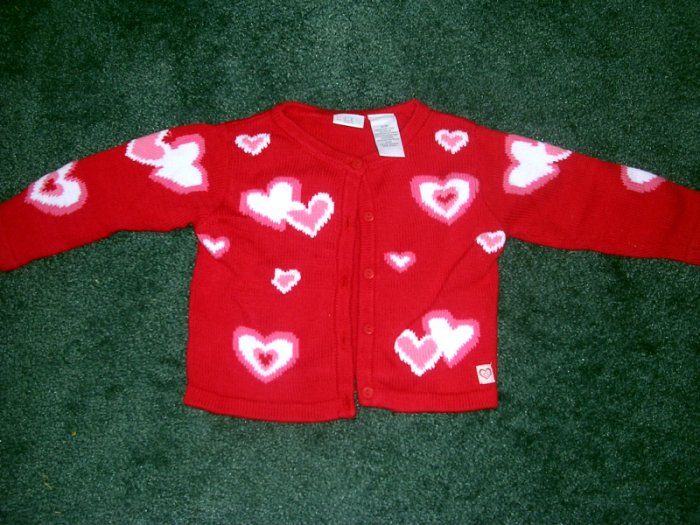 Heart cardigan sweater NWOT 12 months