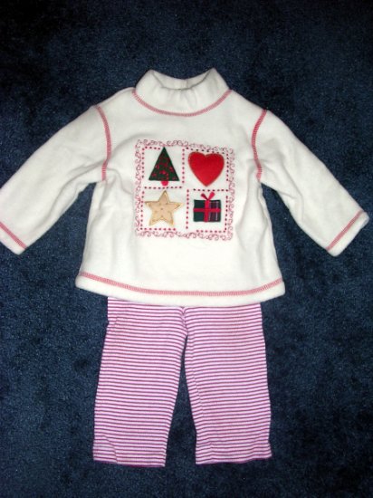 holiday fleece top set 12 months