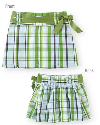 Gymboree Dandelion Wishes plaid skort 12-18
