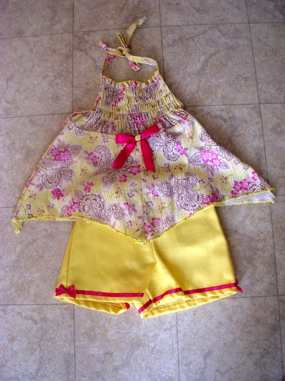 Scarf halter top/shorts set 24 months