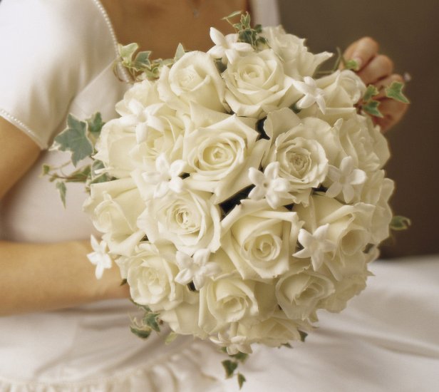 White roses & Stephanotis