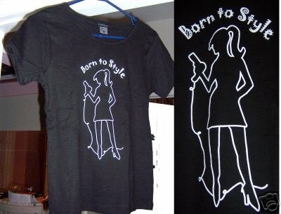 NEW Born to Style Black Fitted T-shirt Size Medium