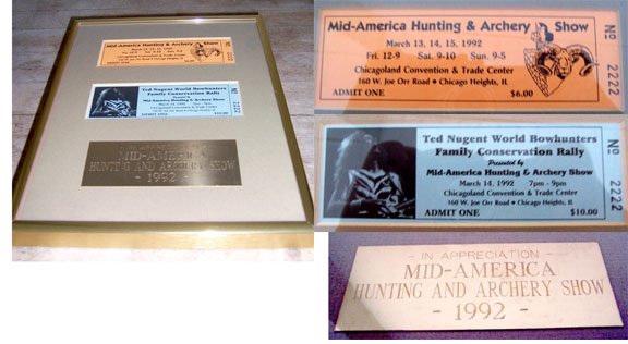 1992 Mid American Hunting & Archery Framed Collectible