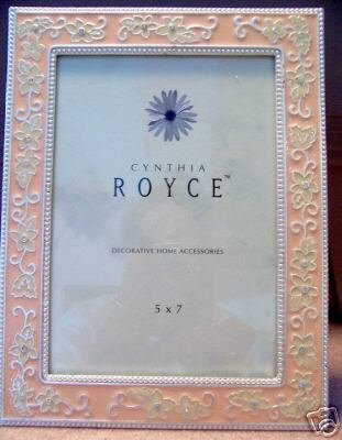 New 5X7 Peach with Flowers Picture Frame by Cynthia Royce NEW