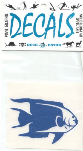 Angelfish Vinyl Decal Single Right Facing Blue
