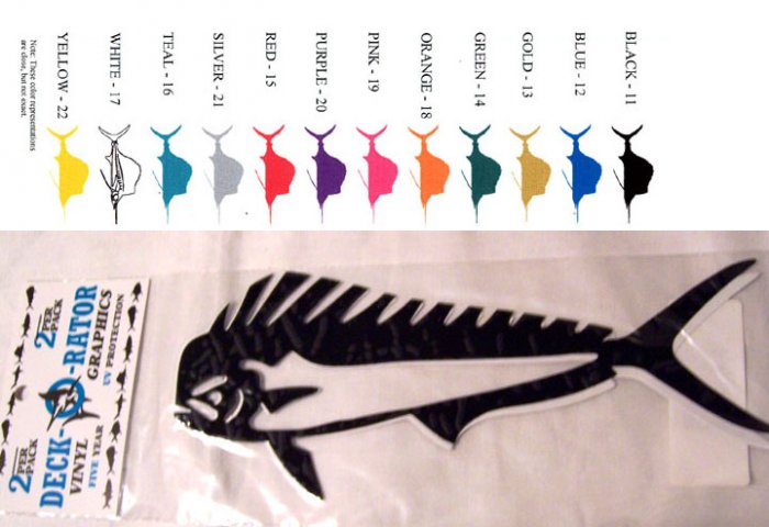 Dolphin Fish Vinyl Decal 2 pack Green