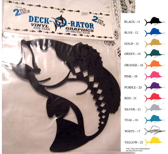 Jumping Bass Vinyl Decal 2 pack Gold
