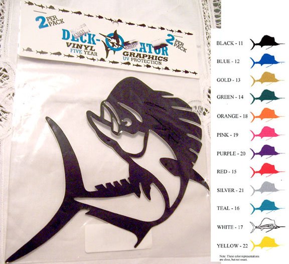 Jumping Dolphin Fish Vinyl Decal 2 pack Silver