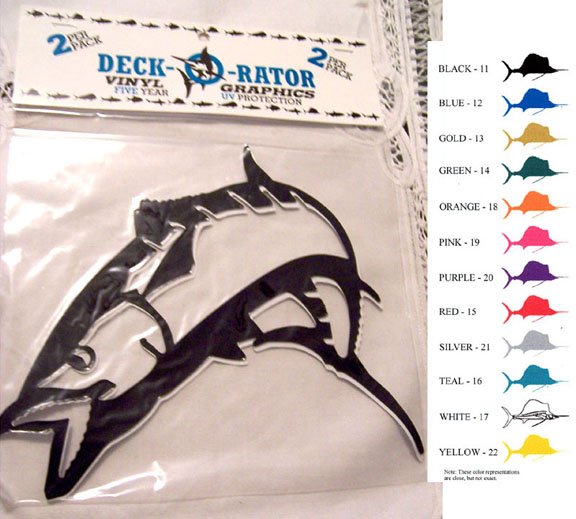 Jumping Kingfish Vinyl Decal 2 pack White