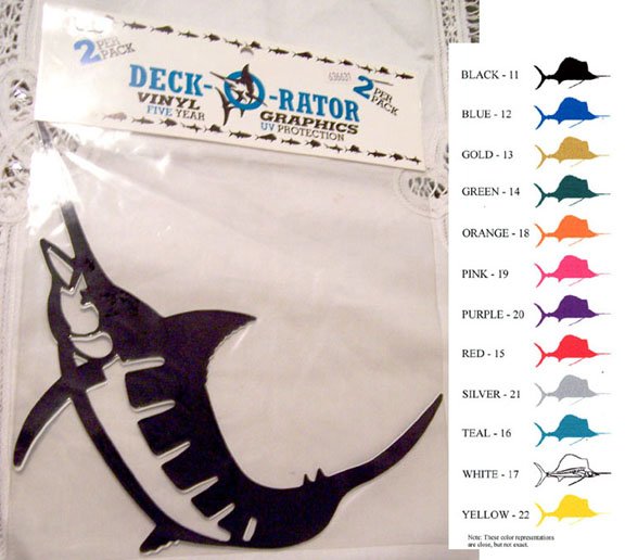Jumping Marlin Vinyl Decal 2 pack Blue