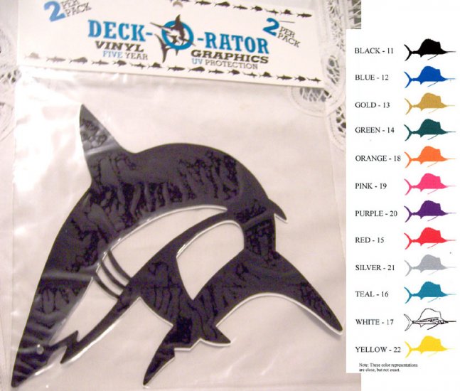 Jumping Shark Vinyl 2 pack Decal Silver