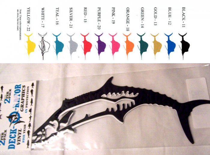 Kingfish Vinyl Decal 2 Pack White