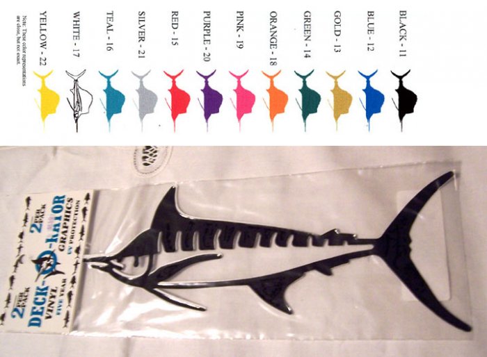 Marlin Vinyl Decal 2 Pack Silver