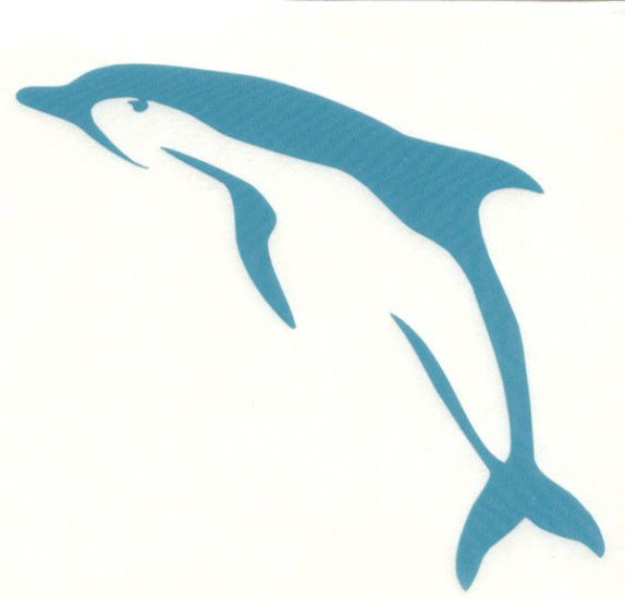 Porpoise Single Jumping Left Facing Vinyl Decal Teal