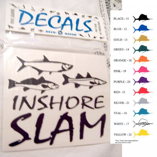 Single Right Facing Inshore Slam Vinyl Decal Black