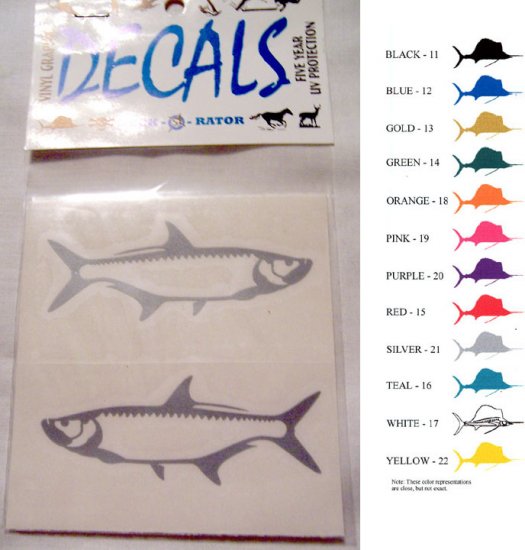Small Tarpon Vinyl Decal 2 pack Gold