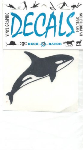 Whale Single Right Facing Vinyl Decal Black