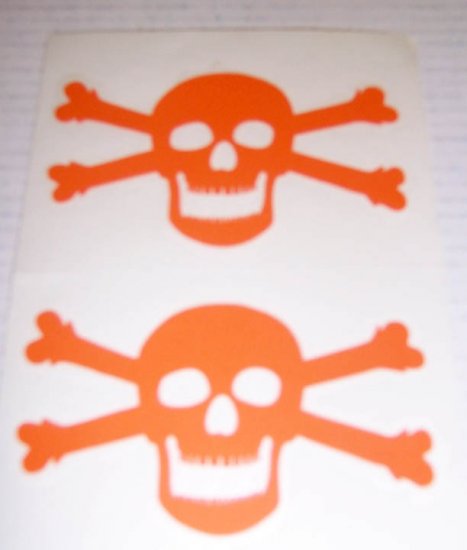 Jolly Roger Vinyl Decal 2 pack Small - Orange