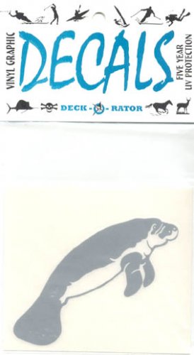 Manatee Single Right Facing Vinyl Decal Silver