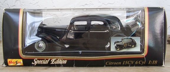 Maisto 1952 Citroen 15 CV 6 Cylinder Black 1:18 NEW