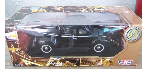 Motor Max 1940 Black Ford Coupe 1:18 NEW in Box