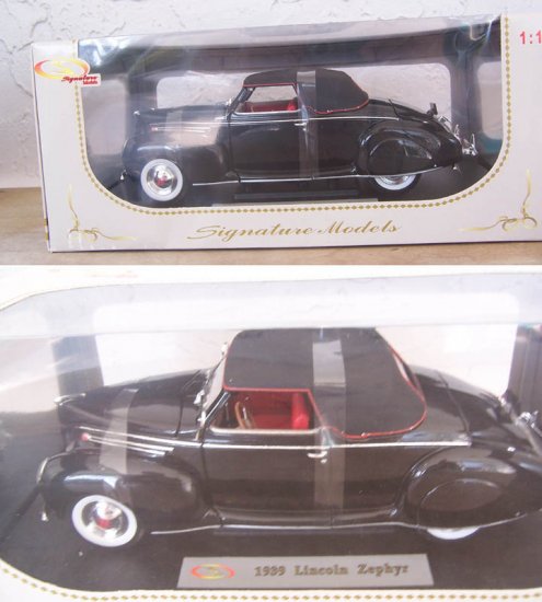 Signature Models 1939 Black Lincoln Zephyr 1:18 NEW