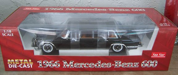 Sun Star 1966 Black Mercedes-Benz 600 1:18 NEW