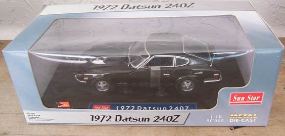 Sun Star 1972 Black Datsun 240Z NEW 1:18