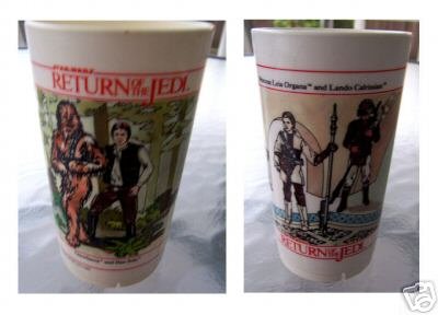 Return of the Jedi Plastic Cups 2 sizes, 1983
