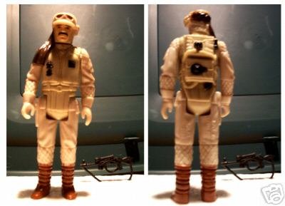 Vintage Rebel Commander Figure 3 Vertical lines w/gun