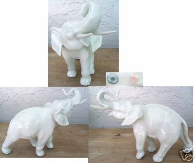 Royal Dux White Elephant Standing Mint Condition