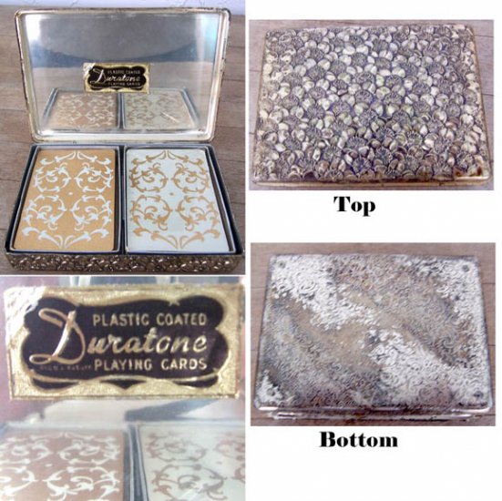 Vintage Duratone Plastic Coated Cards in Metal Case