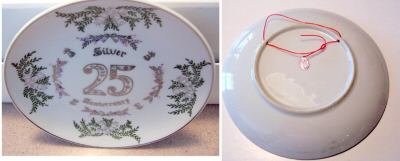 Enesco 25th Silver Anniversary Plate