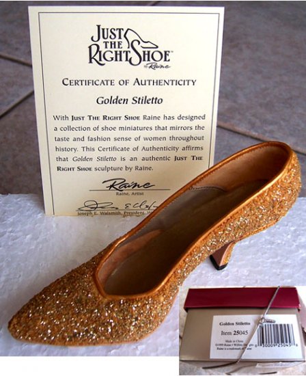 Just the Right Shoe 25045 Golden Stiletto Mint NEW
