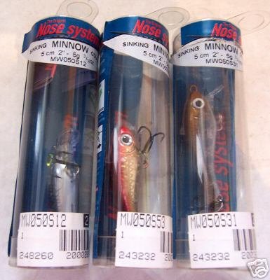 Transkei Nose System Lure 2"" Minnow Assortment NEW