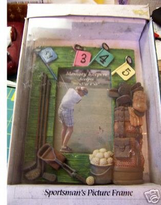 Sportsman's Painted Ceramic Picture Frame Golf - NEW