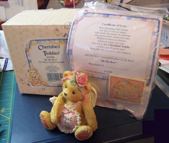 Cherished Teddies #103586 "Be My Bow" Bear