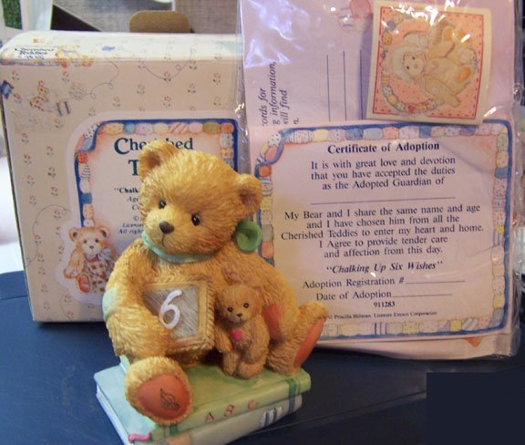 Cherished Teddies #911283 "Chalking Up six Wishes" bear 5HH6/530