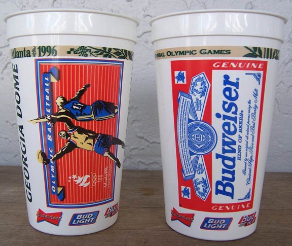Pair of 1996 Olympic Basketball Plastic Beer cups