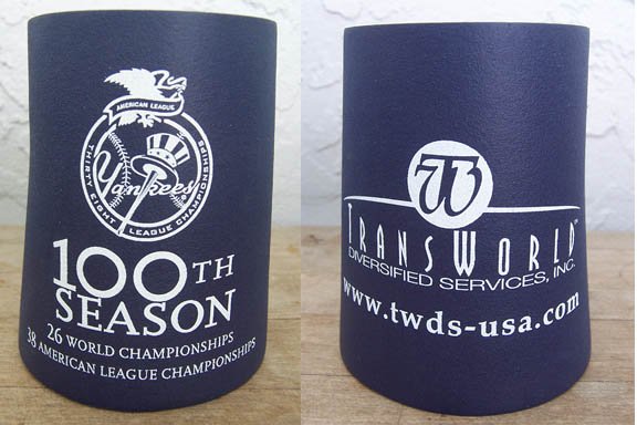 New York Yankees 100th season can koozie