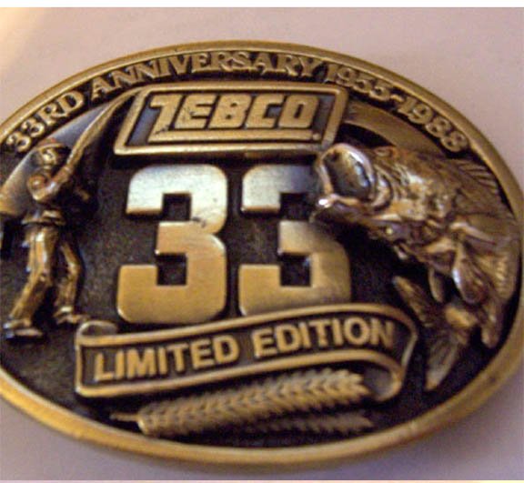 Zebco 33 - 33rd Anniversay Belt Buckle New in Package
