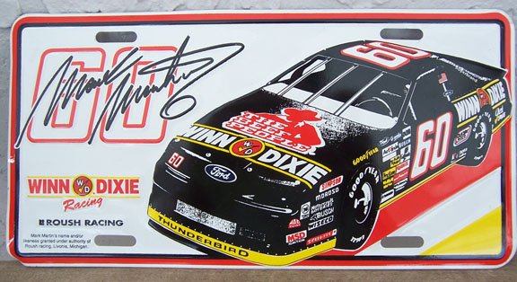 Busch Series Mark Martin #60 Winn Dixie License Tag