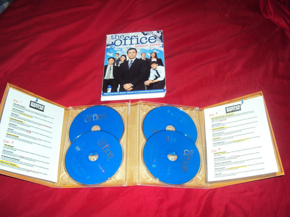 THE OFFICE SEASON THREE 3 DVD 4 DISCS SLIP COVER & DISC ART CASE NEAR MINT