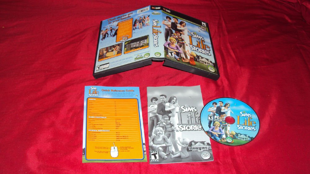 SIMS LIFE STORIES PC GAME DISC KEY COM CARD MANUAL ART & CASE GOOD TO NEAR MINT