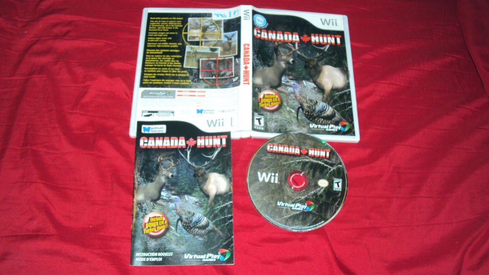 Wii CANADA HUNT DISC MANUAL ART & CASE VG TO NRMNT SHIPS SAME DAY OR NEXT
