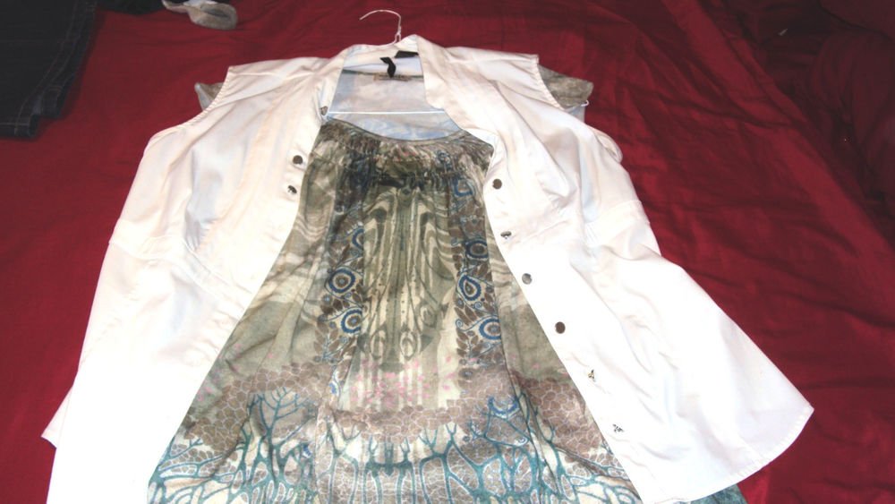 ONE WORLD LIVE AND LET LIVE TOP BLOUSE VEST SIZE LARGE NICE CONDITION ONE OWNER