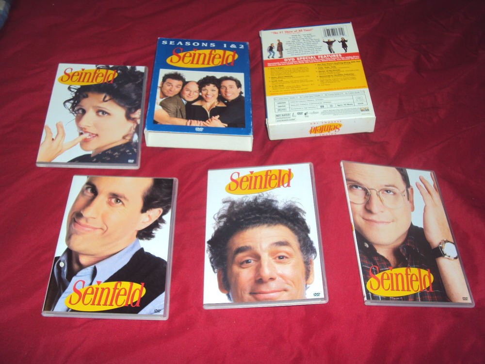 SEINFELD SEASONS 1 & 2 DVD 4 DISCS BOX ART SLIP COVER & ART CASES VG TO NRMNT