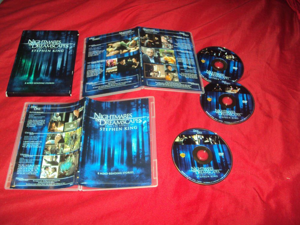 NiIGHTMARES & DREAMSCAPES COLLECTION 8 STORIES DVD 3 DISCS BOX ART & ART CASES