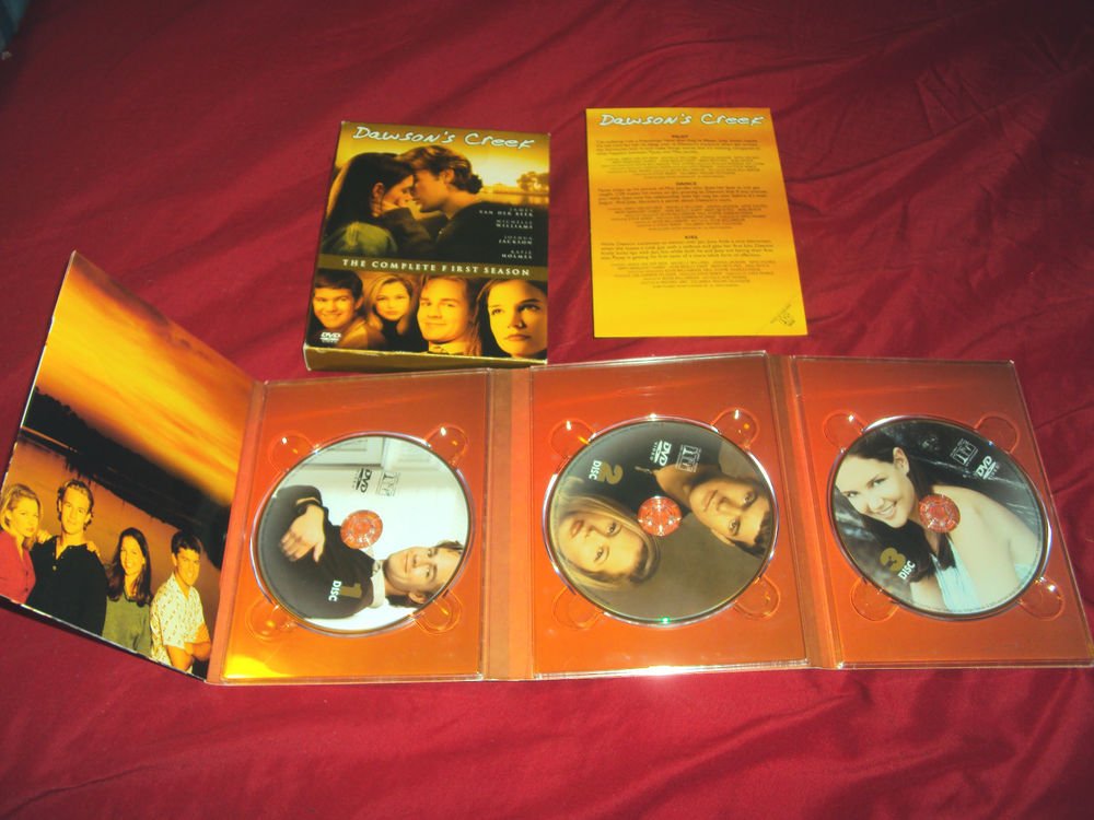 DAWSON'S CREEK FIRST SEASON 1 DVD 3 DISCS BOX ART INSERT & DISC CASE VG TO GOOD