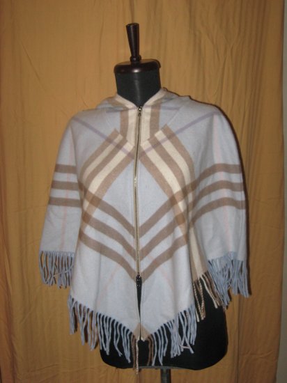 NWT 100% Auth. Burberry Hooded Poncho Retails $525